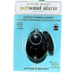 NWT Simply Southern Personal Alarm‎ Keychain Flashlight Black